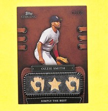 2010 Topps Sterling Ozzie Smith 13/25 Triple Bat Relic Card Cardinals HOF