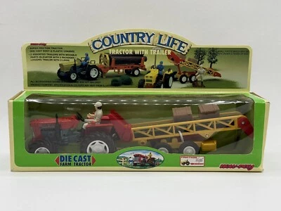 NEW RAY COUNTRY LIFE TRACTOR & Elevator Trailer New Sealed Die Cast VTG 1992 - Image 1 of 4