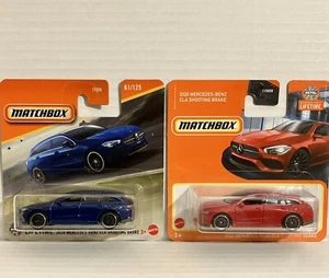 Matchbox Mercedes Benz CLA Shooting Brake in Rot & Blau - Kartonversand - Bild 1 von 12