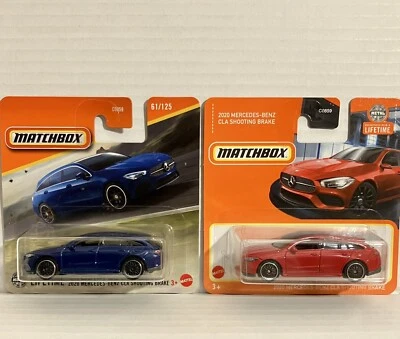 Matchbox Mercedes Benz CLA Shooting Brake in Rot & Blau - Kartonversand - Bild 1 von 4