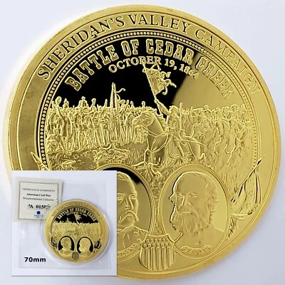 2014 Sheridan's Valley Campaign Civil War Commemorative 2-3/4" Coin w/COA BS7011 - Image 1 of 4