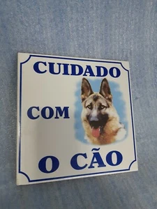 Ceramic tile  Aviso   sign cuidado com o cao - Picture 1 of 4