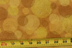 28" Long, Gold Circles on Gold Quilt Cotton, Benartex/Halvorsen/Tidings, M8271 - Picture 1 of 7