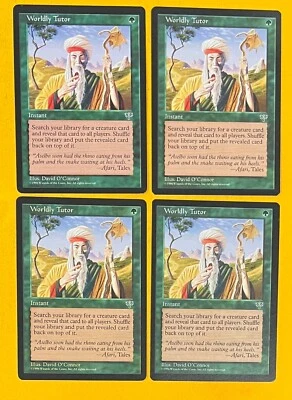 MTG WORLDLY TUTOR (x4) Mirage (OldManMTG 010-324) - Image 1 of 3