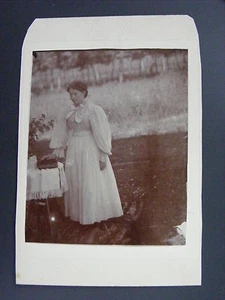Antique Cabinet Photo Photograph Young Woman Hand On Bible Wedding Dress Bride - Picture 1 of 2