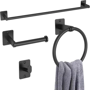 Matte Black Bathroom Accessories Set - Picture 1 of 4