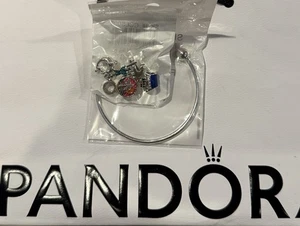Carnival Cruise Line Sterling Silver Charm Bracelet 8” with 5 Logo Charms - Picture 1 of 7