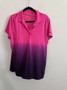 Nike Golf Polo Womens Pink Purple Ombre Dri Fit Tour Performance Shirt Xl - Bild 1 von 4