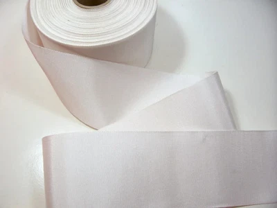 White Petersham Grosgrain Ribbon 3 inches wide x 8 yards Rayon Cotton B58 - Image 1 of 4