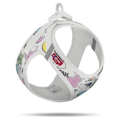 Curli Clasp Vest Hundegeschirr Comic Light-Gray, Komfort & Sicherheit + ID