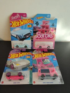 Hot Wheels Barbie LOT OF 4 Cars Corvette, Camper - Picture 1 of 5
