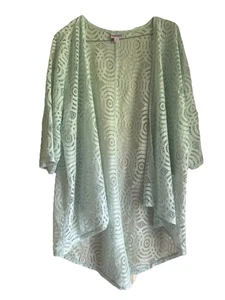 Kimono de mujer Lularoe nuevo con etiquetas verde menta talla pequeña encaje - Imagen 1 de 4