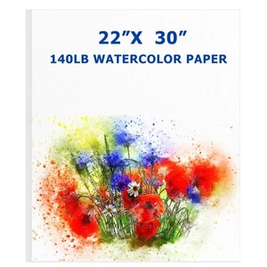 20 Sheets Watercolor Paper Large 140 lb Heavyweight Drawing Paper White Paint... - Picture 1 of 7