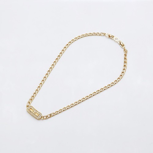 Collana Christian Dior strass logo CD oro WS9132