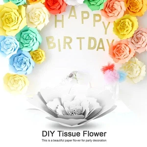 DIY White Tissue Paper Flower Decoration for Birthday Wedding Party Event Decor - Picture 1 of 6