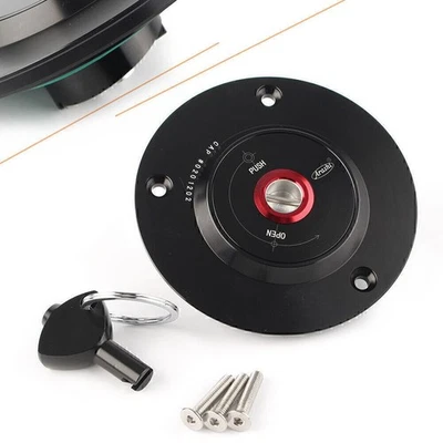 Fuel Gas Oil Tank Cap Cover For Suzuki GSX 650 GSX1250 RGV250 w/Key Black - Image 1 of 4