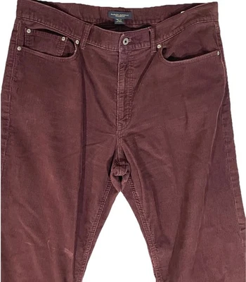 Banana Republic Straight Fit Pants Mens 38x32 Burgundy Corduroy Slacks Cotton - Image 1 of 4