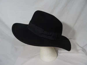 Cappello Epoca Comfort Feltro 100% Lana Stile Cowboy Adulto S/M Nero - Foto 1 di 13