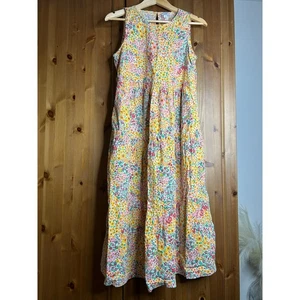 J. Crew Floral Tiered Midi Dress Women’s 2 Sleeveless Yellow Cottagecore Prairie - Bild 1 von 7