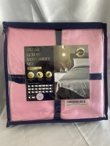 Decolure luxury satin 4 Peace queen size sheet set pink new sealed - Picture 1 of 5
