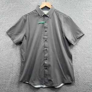 Report Collection Men's Button Down Print Shirt Grey L - Picture 1 of 4