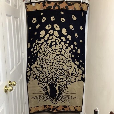 100% Egyptian Cotton Tiger On The Beach 40x70 Beach Towel Made In Egypt New - Image 1 of 4