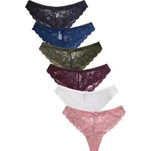 Women Comfort Stretchy Lace Thong Tanga Panties Underwear Sexy Lingerie - Picture 1 of 12