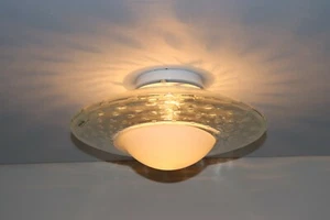1980s Modern Murano Glass Ceiling Lamp White - Picture 1 of 9