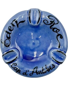 Vintage 5-Star Hotel Eden Roc Cap d'Antibes Ashtray Blue Ceramic - Picture 1 of 13