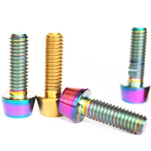 Tornillos de llave Allen de cabeza cónica de titanio Ti M5 x 15 mm 6 piezas para bicicleta Foto 1 de 2