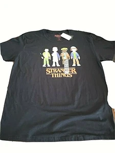 T-shirt uomo Stranger Things nera 8 bit retro manica corta NUOVA!          A8 - Foto 1 di 8