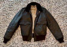 Schott A-2 Leather Jacket Men Size 38 Dark Brown Made In USA Genuine Leather