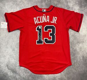 Ronald Acuna Jr. Autographed Signed Atlanta Braves Red Nike Jersey JSA COA