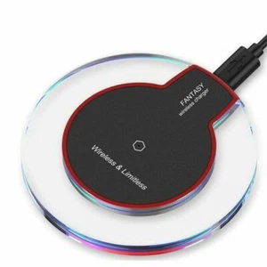 Qi Wireless Charger Charging Pad iPhone X 8 XS Max XR Samsung S8 S9 Black - Picture 1 of 12