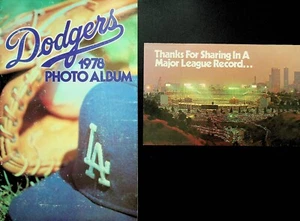 1978 LOS ANGELES DODGERS PHOTO ALBUM & ATTENDANCE RECORD CARD - E5A - Picture 1 of 10