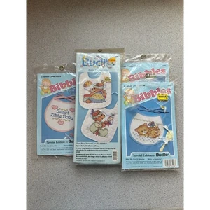 Bucilla Cross Stitch Bibbles Special Edition 4 packs New Cats Bears Animals Baby - Picture 1 of 4