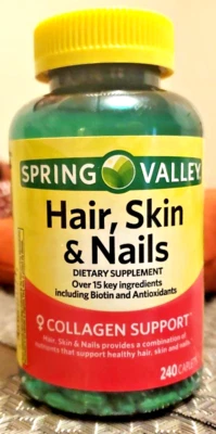 Spring Valley Hair Skin & Nails Dietary Supplement 240 Caplets - Image 1 of 4