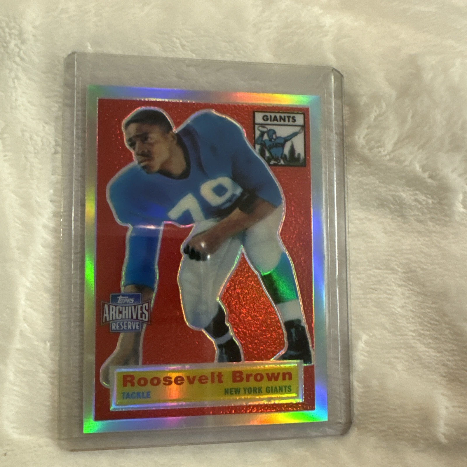 2001 Topps Archives Reserve Rookie Refractor Reprint Roosevelt Brown Giants