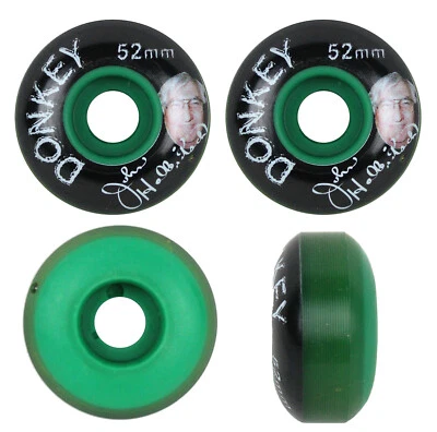 TGM SKATEBOARDS 52mm Skateboard Wheels Donkey Super Slim Green (Set of 4) 52mm x 27mm 99A