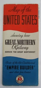 1935 GREAT NORTHERN RAILWAY Empire Builder Brochure, Map of the United States - Picture 1 of 5