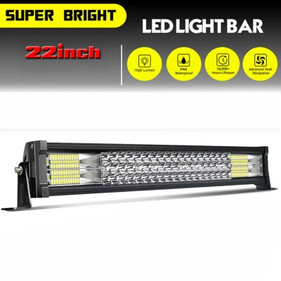 22 inch 2880W Led Light Bar Dual Row Spot Flood Combo Work 4WD Truck SUV ATV - Image 1 of 4