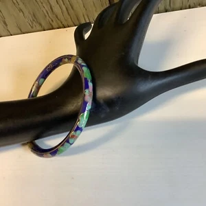 Vintage 90s Cloisonné Bangle 2.75 “ Wide Standard Size - Picture 1 of 10