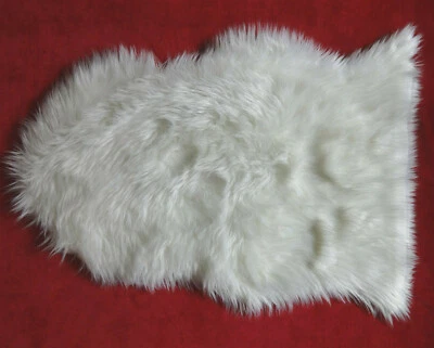 Soft Fluffy Rug White Faux Sheepskin Fur Area Rug Bedroom Dorm Living Room - Image 1 of 4