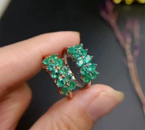 Natural Colombian Emerald Ring For Women & Bridal Solid 925 Sterling Silver Ring - Picture 1 of 6