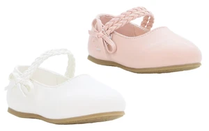 Scarpe Mary Jane con cinturino intrecciato per bambina e fiocco, ballerine eleganti, Regno Unito 3-8 - Foto 1 di 16