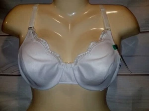 VTG NWT 90s Simply Basic 36B 7903 White Lace Trim underwire unlined Stretch - Picture 1 of 10