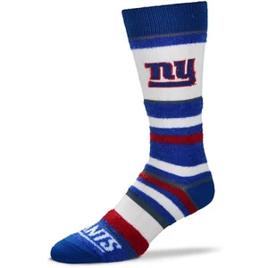 New York Giants Football Women's Soft Pro Stripe Crew-Length Fuzzy Socks - Picture 1 of 1