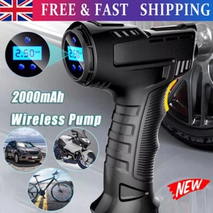 Cordless Rechargeable Digital Car Tyre Inflator Tire Air Compressor Pump UK NEW, - Picture 1 of 16