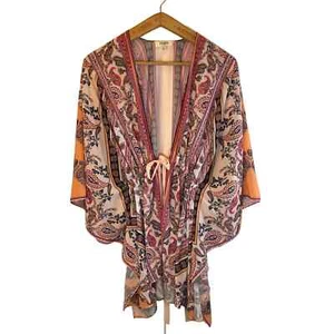 Tunica kimono con cintura boho rosa Umgee taglia media rosa taglia media - Foto 1 di 9