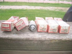 6 Champion Spark plugs J-6 UJ-8 NOS New J6 UJ8 - Picture 1 of 4